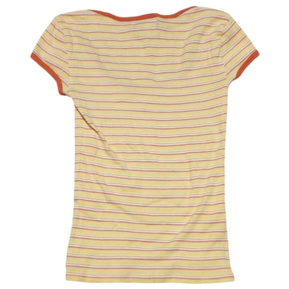 Abercrombie Vintage Striped Yellow Short Sleeve Top - Picture 5 of 5